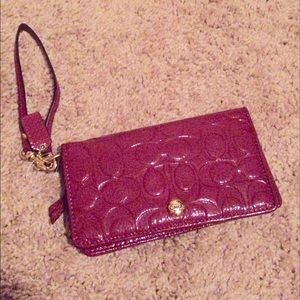 Red coach wristlet