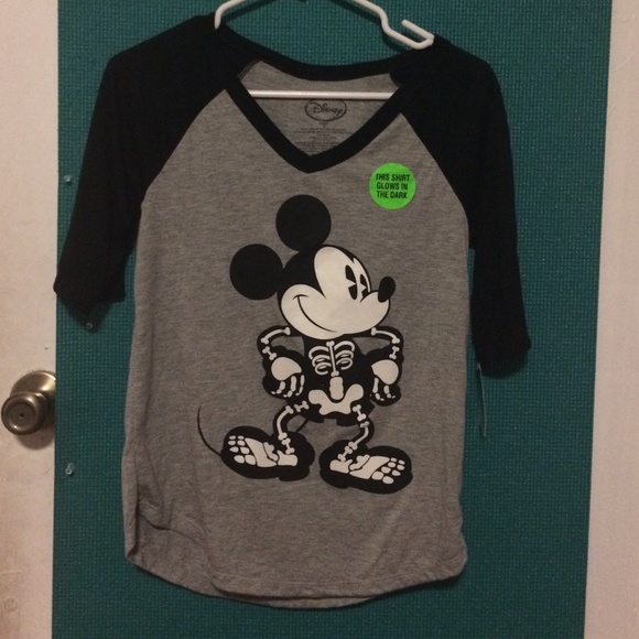 Disney Glow In The Dark Mickey Mouse Skeleton Tee