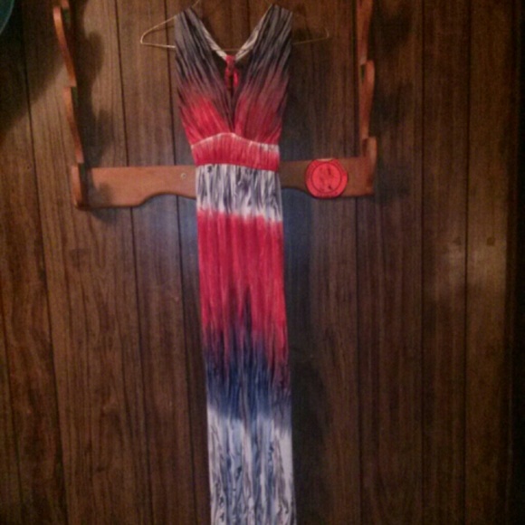 Red Colorful Long Dress