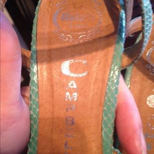 Jeffrey campbell Ibiza sandals in turquoise.