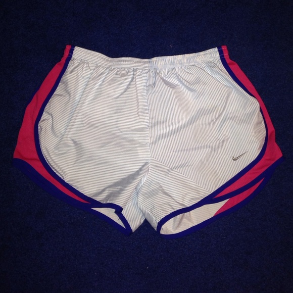 Light Blue and White Striped Nike Shorts