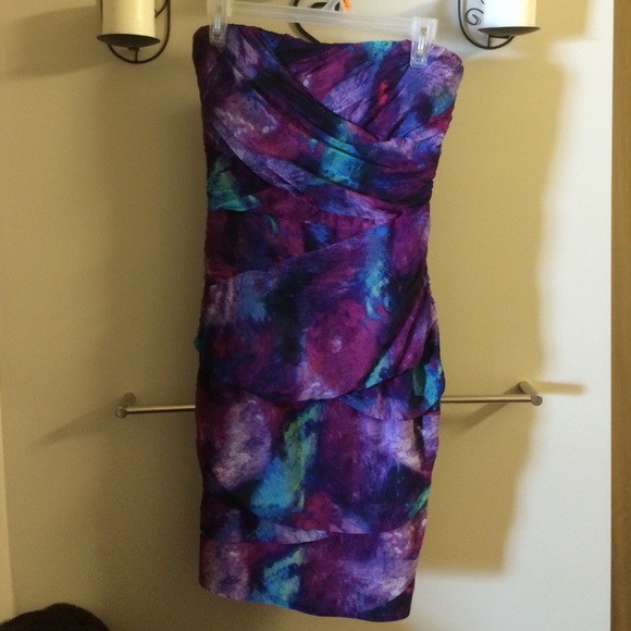 GUESS trapless multi colored purple dress
