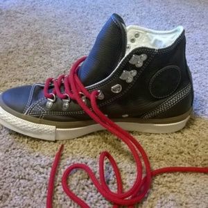 NWOT Brown Leather High Top Converse sz 6 men 8 wm