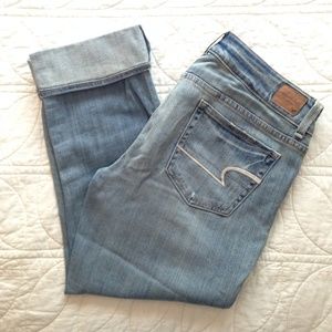 American Eagle cuffed cropped jeans