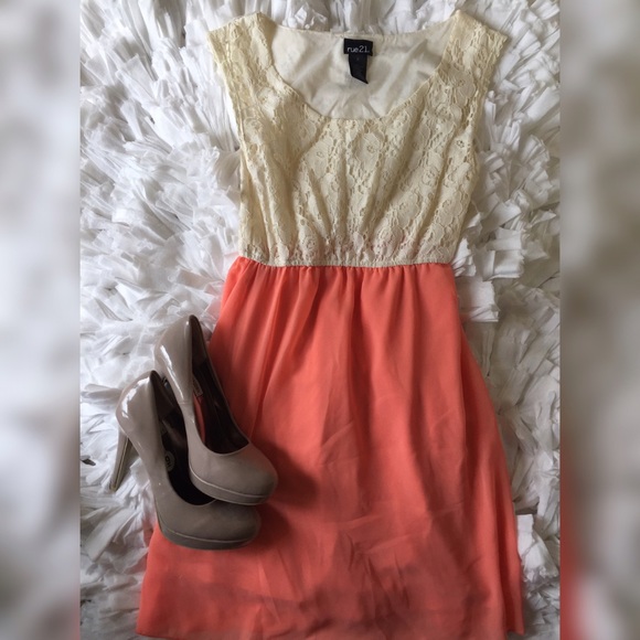 Coral & White Summer Dress