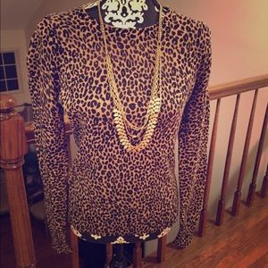 Ann Taylor Loft animal print cotton sweater