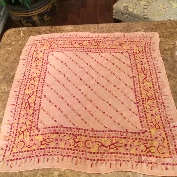 Anne klein pink silk scarf