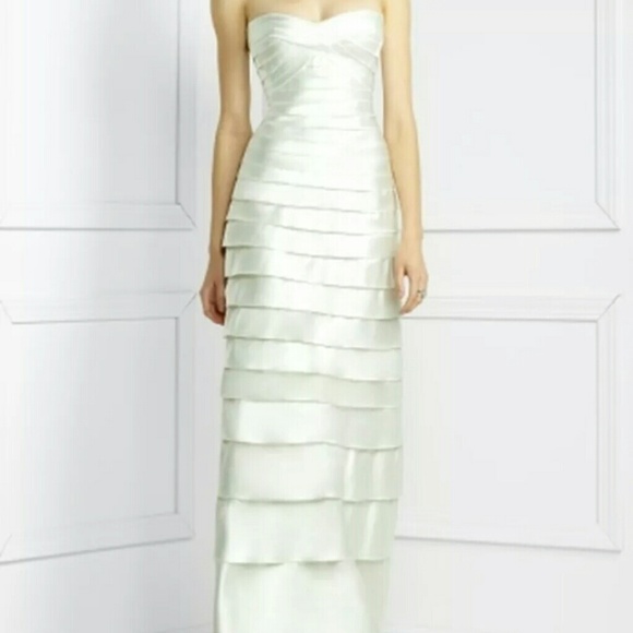 BCBGMaxAzria Dresses & Skirts - BCBGMAXAZRIA Laser Cut Satin Gown size 0