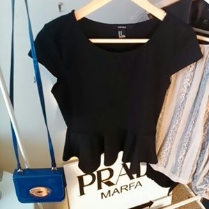 Black Peplum Top