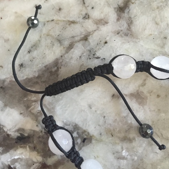 ROSE QUARTZ & PINK CRYSTAL MACRAME BRACELET - Picture 3 of 4