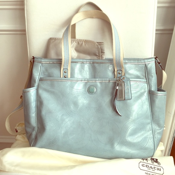 Coach Alex Stitched Patent Leather Baby Bag