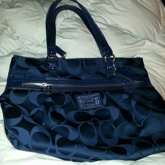 Blue large coach purse