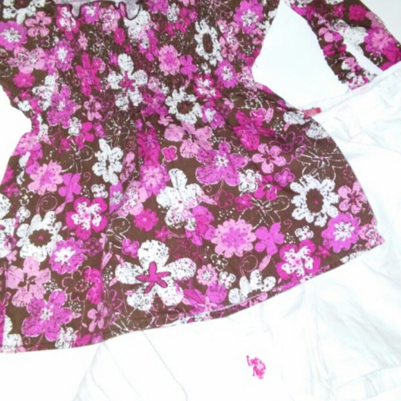 3 pc adorable floral print set w/ headband