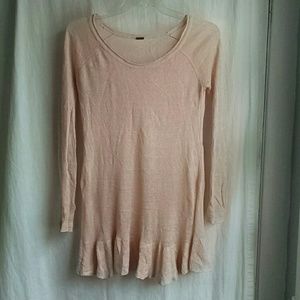 FREE PEOPLE....pink cotton/linen knit dress/tunic!