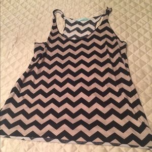 Chevron Tank-black and tan