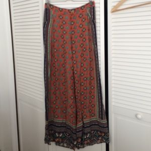 Anthropologie print wide leg pants