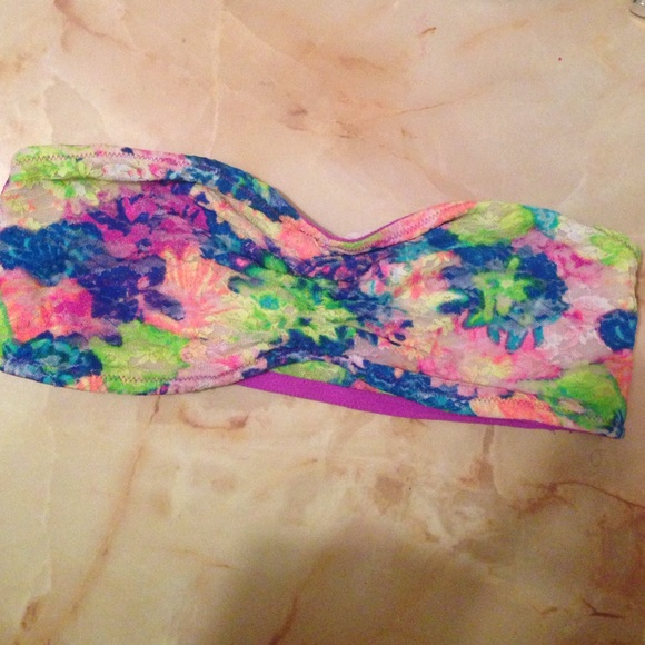 Bright multi colored VS PINK bandeau size medium
