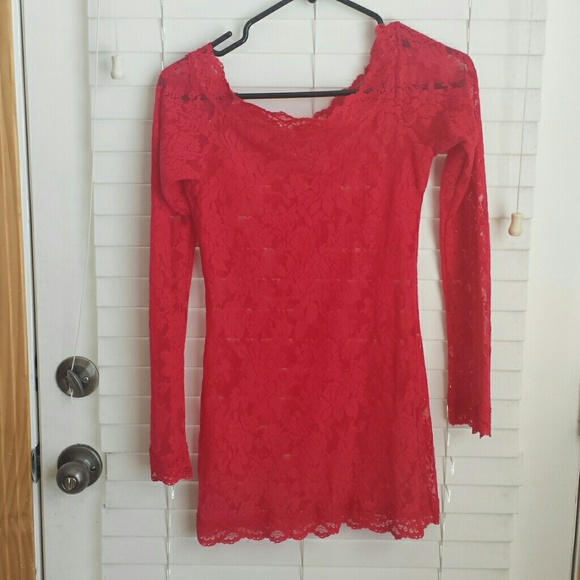 Victoria Secret Red Lace Top Night Gown
