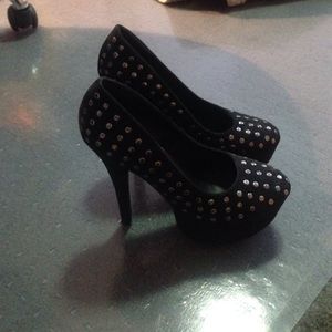 Studded black stilettos
