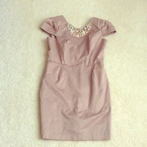 Vintage Nude tan sheath dress Size small