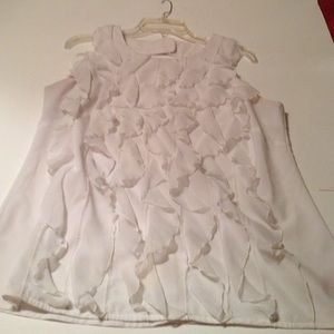 White ruffle top