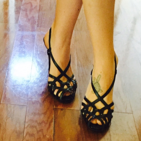 Antonio Melani black strappy heels