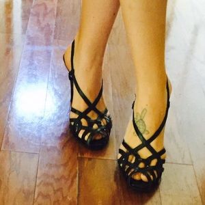 Antonio Melani black strappy heels