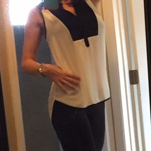 Mossimo black and white high low tank