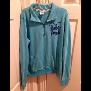 PINK Victoria's Secret 1/4 Zip Jacket Blue Medium