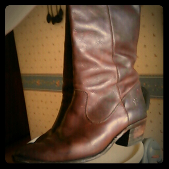 FRYE tall brown leather boots