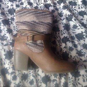 Brown 3 inch heel Pink & Pepper boots.