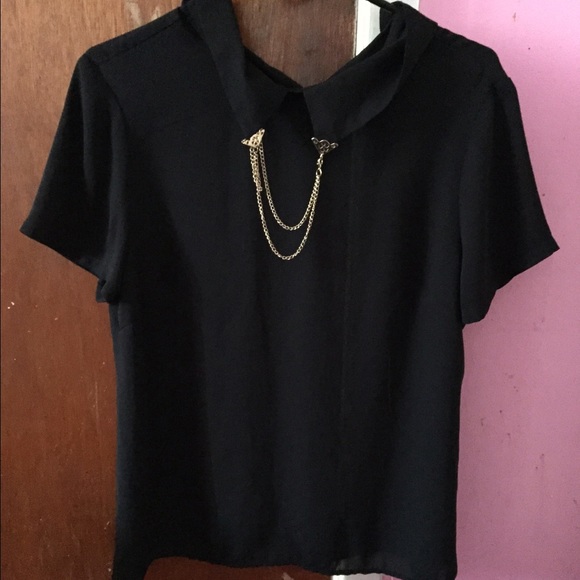 Sheer black blouse