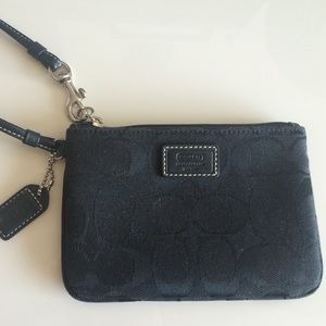 Black Coach Monogram Wristlet