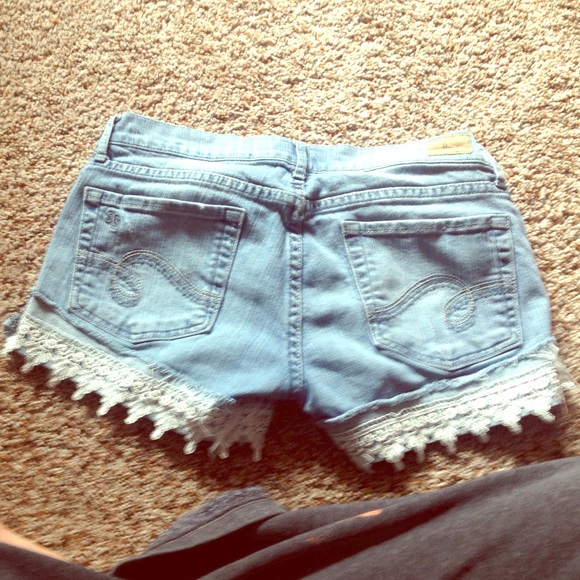 Lace accented shorts