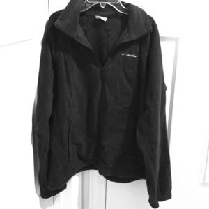 Columbia Black Fleece Jacket Large Soft Full Zip