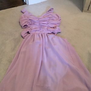 Lavender flowy dress with cut outs