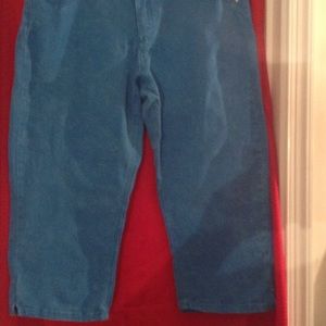 Light acid wash teal blue Capri plus size