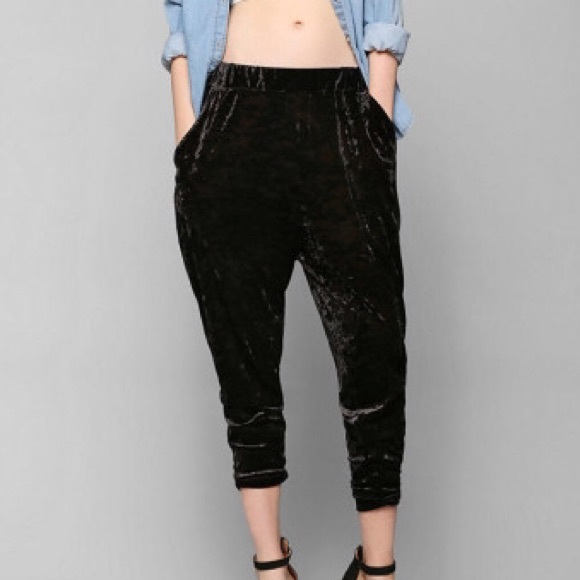 Urban Outfitters Ecoté Crushed Velvet Joggers