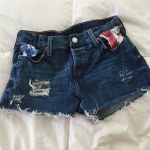 High waisted flag shorts!