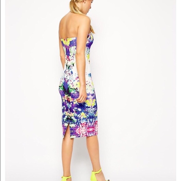 🌼 Summer Floral Strapless Midi Dress - Picture 4 of 4