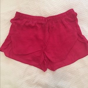 Airy silky track runner shorts