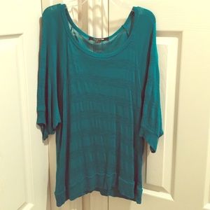 Forever 21 Teal Green Loose Top  Quarter Sleeve