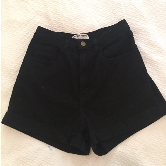 American apparel black denim shorts