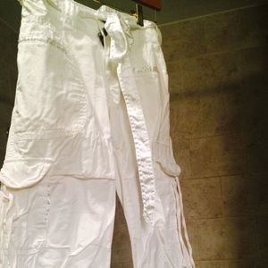 White cargo pants