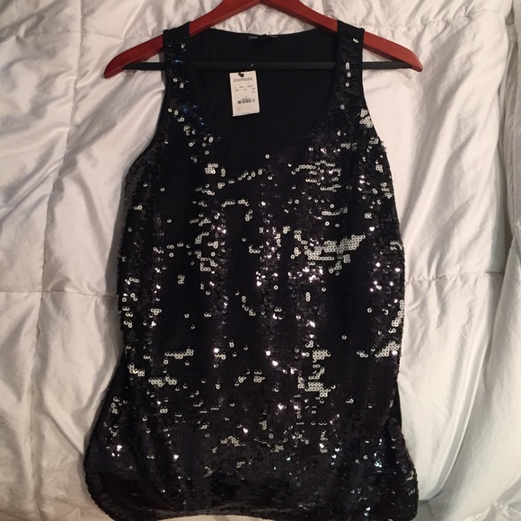 NWT B&W sequin Y2k tank top