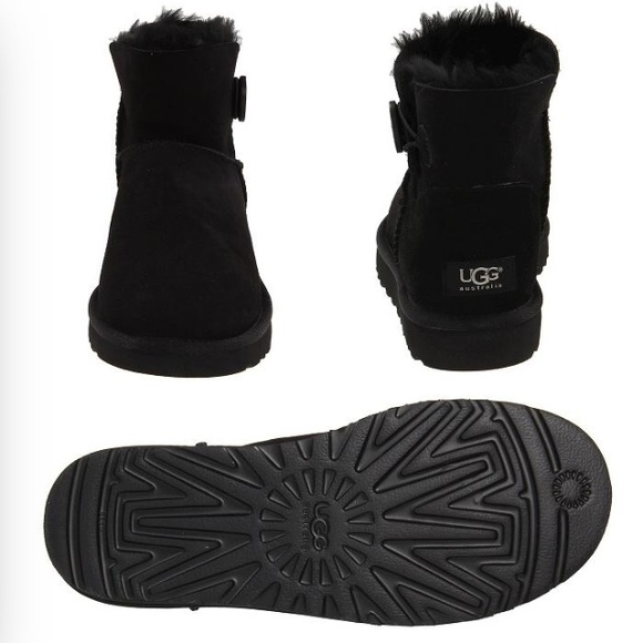 Mini Black Bailey Button UGGs
