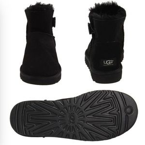 Mini Black Bailey Button UGGs
