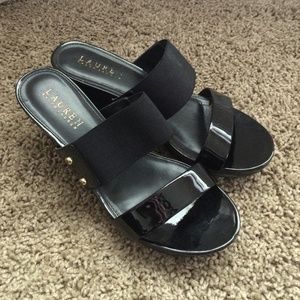 Ralph Lauren black wedge // size 7