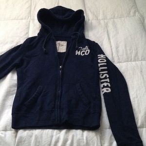 Navy hollister zip up