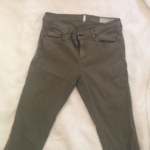 Army green rag and bone skinny jeans
